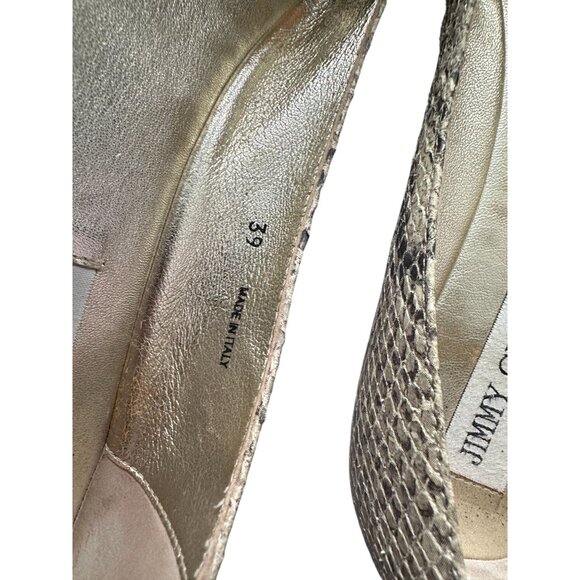 JIMMY CHOO Snake Print Leather Knot Flats Size 39 / US 9 - Picture 2 of 9